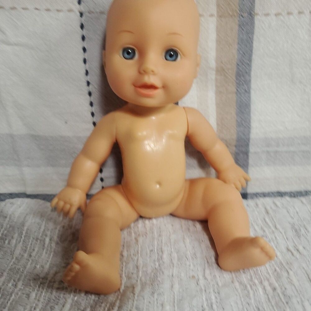 Cititoy Baby Doll 1995 Vintage 8 inch Blue Eyes Soft Body Doll No Outfit